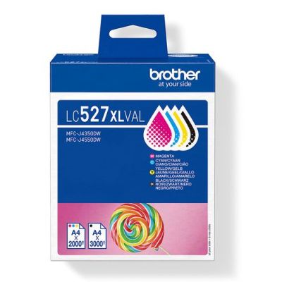 Brother LC527XLVAL, Hoog (XL) rendement, Zwart, Cyaan, Magenta, Geel, Inkt op pigmentbasis, Inkt op
