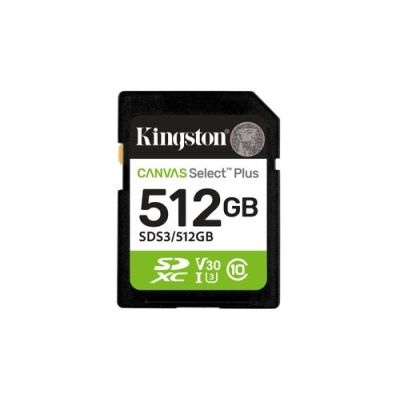 Kingston Technology 512GB SDXC Canvas Select Plus Gen3 150MB/s C10 UHS-I U3 V30, 512 GB, SD, Klasse