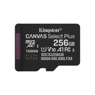 Kingston Technology 256GB micSDXC Canvas Select Plus Gen3 150R A1 enkel pakket zonder ADP, 256 GB, M