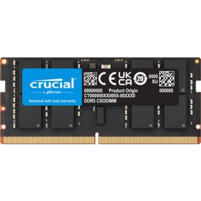 Crucial CT16G64C52CS5, 16 GB, 1 x 16 GB, DDR5, 262-pin SO-DIMM, Zwart