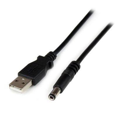 StarTech.com USB naar 5,5 mm voedingskabel type N connector 1 m, 1 m, USB A, Barrel type N