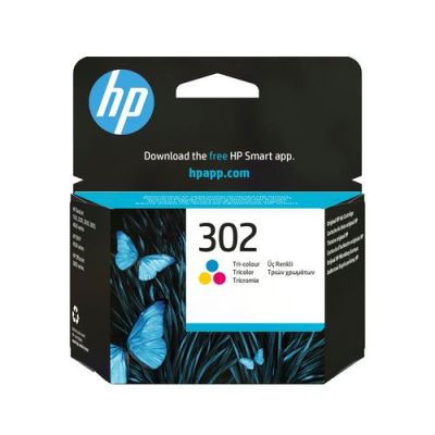 HP 302 originele drie-kleuren inktcartridge, Normaal rendement, Cyaan, Magenta, Geel, Pigmentgebasee
