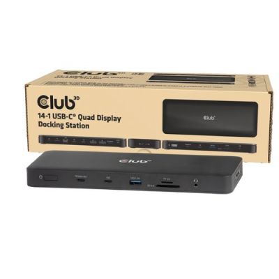 CLUB3D Club 3D 14-in-1 USB-C® Quad Display Dockingstation – 4 Schermen & 100W Snelladen, Docking, US