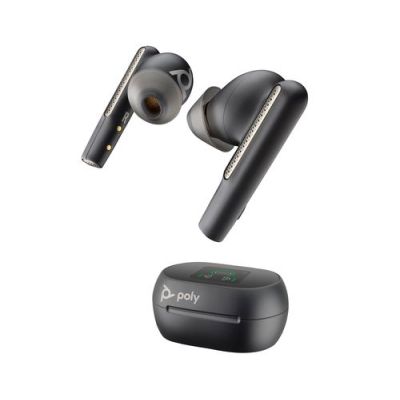 Poly Voyager Free 60+ UC M Carbon Black Earbuds +BT700 USB-C Adapter +Touchscreen Charge Case