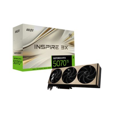 MSI GeForce RTX 5070 Ti 16G INSPIRE 3X OC PLUS, GeForce RTX 5070 Ti, 16 GB, GDDR7, 256 Bit, 7680 x 4