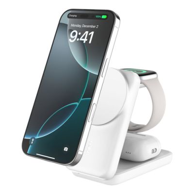 Belkin UltraCharge 25w Qi2 3in1 Magnetic Charger EU White Square, Binnen