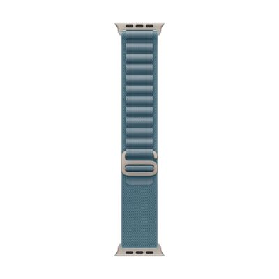 Apple 49mm Light Blue Alpine Loop - Large - Natural Titanium Finish, Band, Smartwatch, Blauw, Apple,
