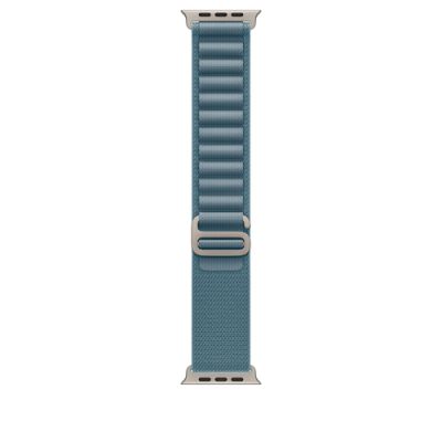 Apple 49mm Light Blue Alpine Loop - Large - Natural Titanium Finish, Band, Smartwatch, Blauw, Apple,