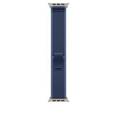 Apple 49mm Blue/Bright Blue Trail Loop - S/M - Natural Titanium Finish, Band, Smartwatch, Blauw, App