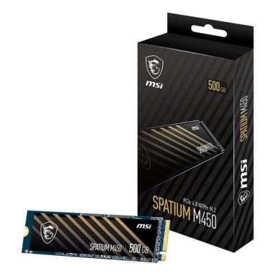 MSI Spatium M450 PCIe 4.0 NVMe M.2 500GB V1, 500 GB, M.2, 3000 MB/s