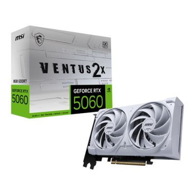 MSI GeForce RTX 5060 8G VENTUS 2X OC WHITE, GeForce RTX 5060, 8 GB, GDDR7, 128 Bit, 7680 x 4320 Pixe