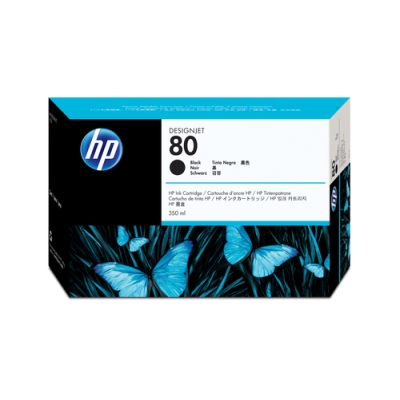 HP 80 zwarte inktcartridge, 350 ml, HP Designjet 1000 printerserie, Thermische inkjet, Zwart, C4871A