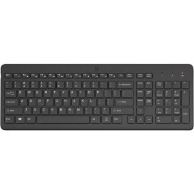 HP 225 draadloos toetsenbord, Volledige grootte (100%), Draadloos, RF Draadloos, Zwart