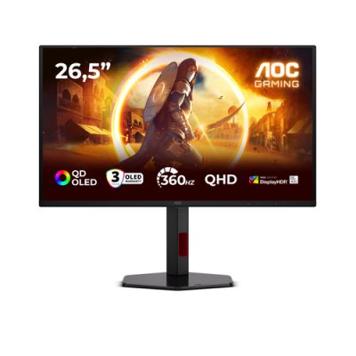 AOC G4 Q27G4SDR, 67,3 cm (26.5"), 2560 x 1440 Pixels, Quad HD, QD-OLED, 0,03 ms, Zwart, Rood