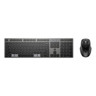 HP 720 Multi-Device Rechargeable Wireless Keyboard and Mouse Combo, Volledige grootte (100%), Draadl