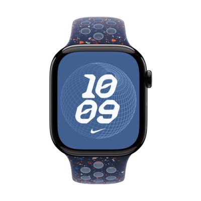 Apple Nike Sport Band, Band, Smartwatch, Blauw, Apple, Apple Watch: 44mm, 45mm, 46mm, 49mm, Aluminiu