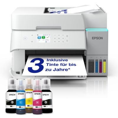 Epson EcoTank ET-3956, Inkjet, Afdrukken in kleur, 4800 x 1200 DPI, A4, Direct printen, Wit
