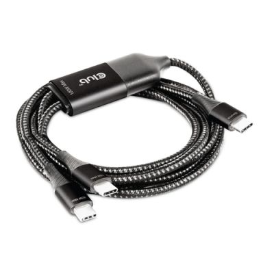CLUB3D USB Type-C, Y charging kabel ( PPS ) to 2x USB Type-C max. 100W, 1.83m/6ft M/M, 1,83 m, USB C, 2 x USB C, Zwart
