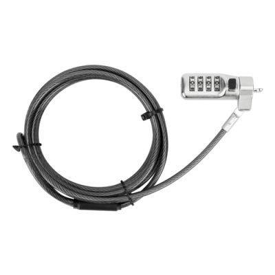 Targus ASP71GL, 1,9 m, Kensington, Combinatieslot, Gegalvaniseerd staal, Zwart