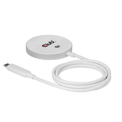 CLUB3D CAC-3027 Qi2 25W draadloze oplader zwart Qi 2.2 MagSafe-compatibel magnetisch pad, Binnen, DC