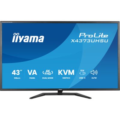 iiyama ProLite X4373UHSU-B2, 109,2 cm (43"), 3840 x 2160 Pixels, 4K Ultra HD, LED, 3 ms, Zwart