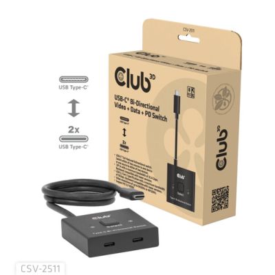 CLUB3D CSV-2511, USB Type-C, 2x DisplayPort, 7680 x 4320 Pixels, Zwart, 8K Ultra HD, 120 Hz