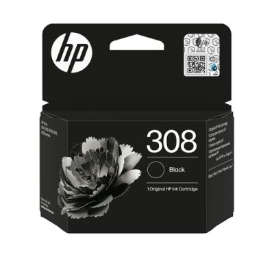 HP 308 originele zwarte inktcartridge, Normaal rendement, Zwart, Inkt op pigmentbasis, 1 stuk(s), 16