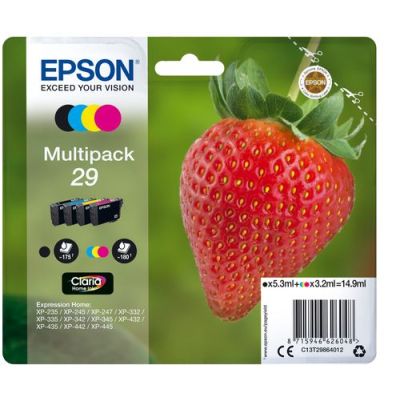 Epson Strawberry Multipack 4-colours 29 Claria Home Ink, 5,3 ml, 3,2 ml, 175 pagina's, 180 pagina's,