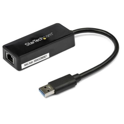 StarTech.com USB 3.0 naar gigabit Ethernet-adapter NIC met USB-poort - zwart, Bedraad, USB, Ethernet