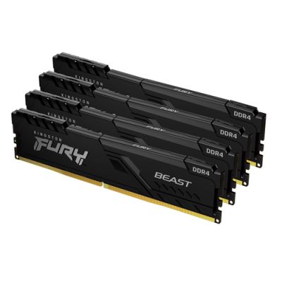 Kingston Technology FURY Beast, 128 GB, 4 x 32 GB, DDR4, 3600 MHz, 288-pin DIMM