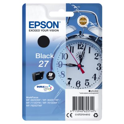 Epson Alarm clock Singlepack Black 27 DURABrite Ultra Ink, Inkt op pigmentbasis, 6,2 ml, 350 pagina'
