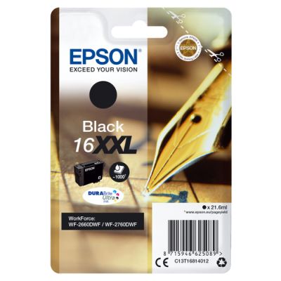 Epson Singlepack Black 16XXL DURABrite Ultra Ink, Extra (Super) hoog rendement, Inkt op pigmentbasis