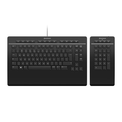 3Dconnexion Keyboard Pro with Numpad, Volledige grootte (100%), USB + RF Wireless + Bluetooth, Schaa