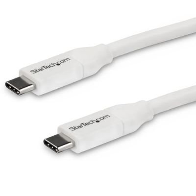 StarTech.com USB-C naar USB-C kabel met 5A/100W PD M/M wit USB 2.0 USB-IF gecertificeerd 4 m, 4 m, U