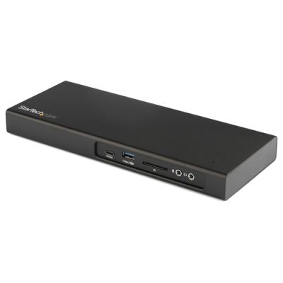 StarTech.com Dual 4K 60Hz monitor Thunderbolt™ 3 dock - PCIe M.2 en SD kaartlezer, Bedraad, USB 3.2