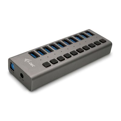 i-tec USB 3.0 Charging HUB 10 port + Power Adapter 48 W, Binnen, AC, Grijs