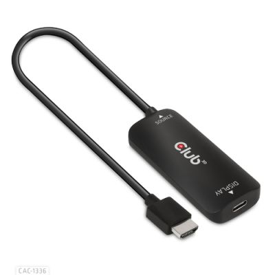 CLUB3D HDMI + Micro USB to USB Type-C 4K120Hz or 8K30Hz M/F Active Adapter, 1 m, HDMI + USB, USB Type-C, Mannelijk, Vrouwelijk, Recht