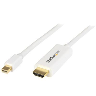StarTech.com Mini DisplayPort-naar-HDMI-converterkabel 1 m 4K wit, 1 m, Mini DisplayPort, HDMI Type