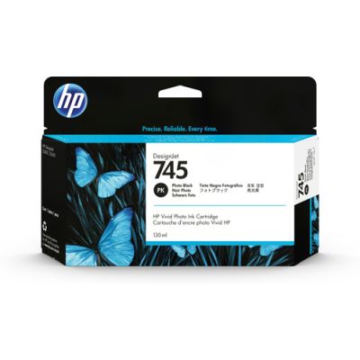 HP 745 zwarte DesignJet fotoinktcartridge, 130 ml, Normaal rendement, Inkt op pigmentbasis, Inkt op