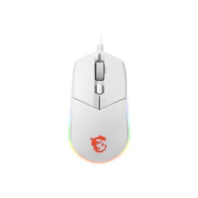 MSI CLUTCH GM11 WHITE, Ambidextrous, Optisch, USB Type-A, 5000 DPI, Wit