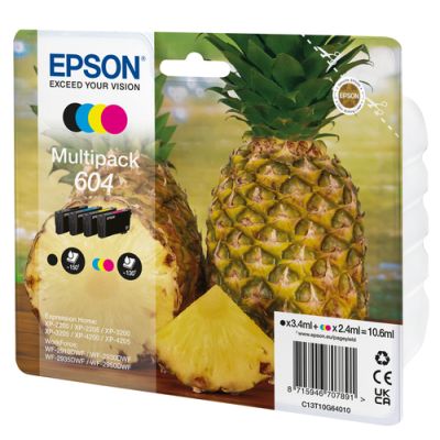 Epson 604, Normaal rendement, 3,4 ml, 2,4 ml, 4 stuk(s), Multi-verpakking