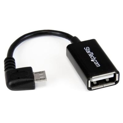 StarTech.com 12 cm rechtshoekige micro-USB-naar-USB-OTG-hostadapter M/F, 0,127 m, Micro-USB B, USB A