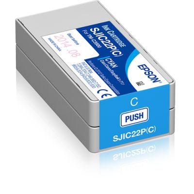 Epson SJIC22P(C): Ink cartridge for ColorWorks C3500 (Cyan), 1 stuk(s)