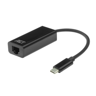 ACT AC7335, Bedraad, USB Type-C, Ethernet, 1000 Mbit/s, Zwart