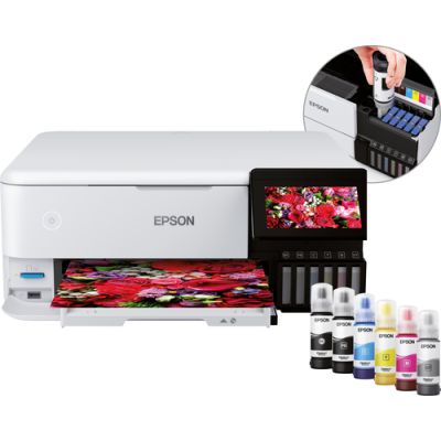 Epson EcoTank ET-8500, Inkjet, Afdrukken in kleur, 5760 x 1440 DPI, A4, Direct printen, Wit