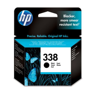 HP 338 originele zwarte inktcartridge, Normaal rendement, Pigmentgebaseerde inkt, Inkt op pigmentbas