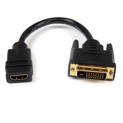 StarTech.com 20cm HDMI naar DVI-D Video Verloopkabel HDMI Vrouwtje naar DVI Mannetje, 0,203 m, HDMI