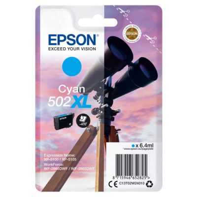 Epson Singlepack Cyan 502XL Ink, Hoog (XL) rendement, 6,4 ml, 470 pagina's, 1 stuk(s)
