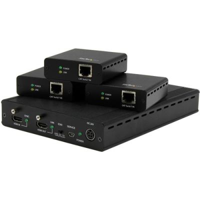 StarTech.com 3-Poort HDBaseT Extender set met 3 ontvangers 1x3 HDMI over CAT5 splitter 4K, 4096 x 21