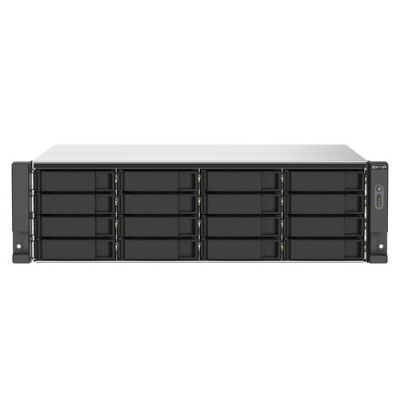 QNAP TS-1673AU-RP-16G, NAS, Rack (3U), Ryzen Embedded, V1500B, Zwart, Grijs